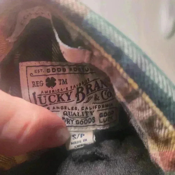 Vintage Lucky brand classic fit pear snap button down 100% cotton size small - Picture 8 of 10